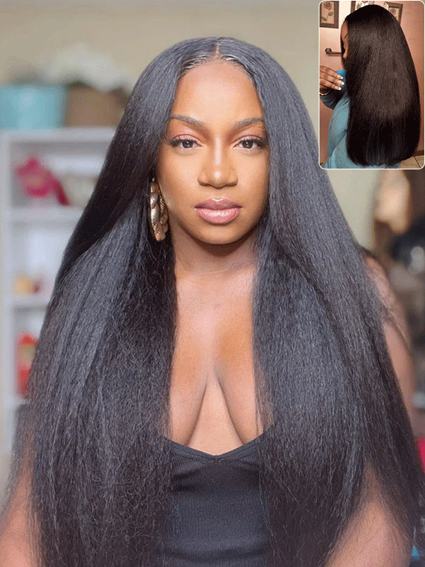 Sterly Glueless 7x6 HD Lace Wig Kinky Straight Lace Front Wigs Human Hair - sterlyhair