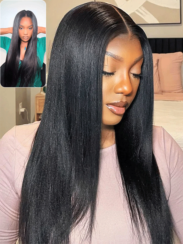 Sterly Glueless 7x6 HD Lace Wig Yaki Straight Lace Front Wigs Human Hair - sterlyhair
