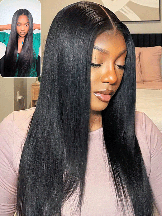Sterly Glueless 7x6 HD Lace Wig Yaki Straight Lace Front Wigs Human Hair - sterlyhair