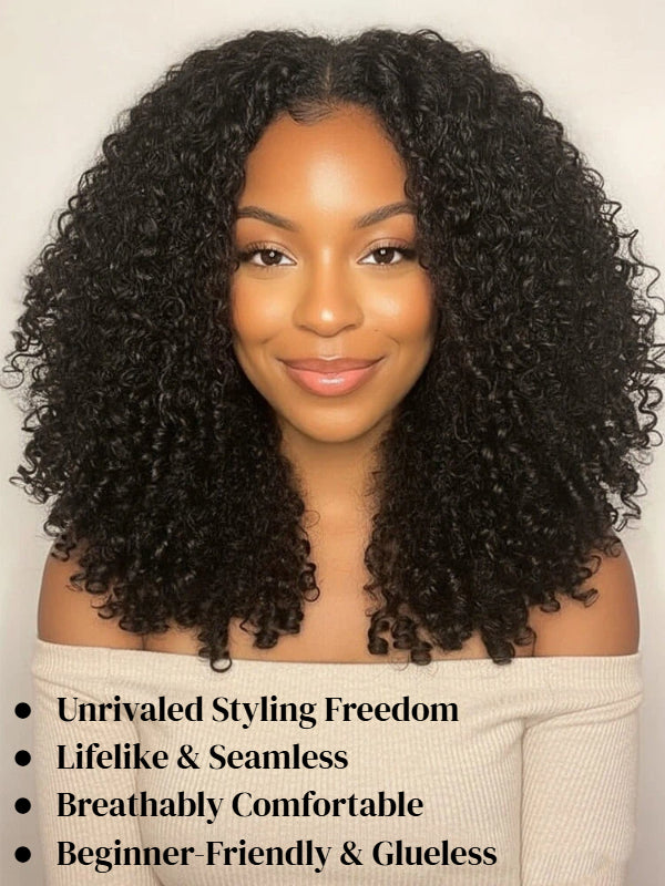 Sterly Glueless 7x6 HD Lace Wig Burmese Curly Wave Lace Front Wigs Human Hair