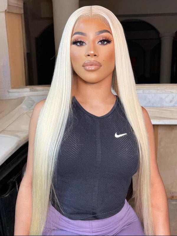 Sterly #613 Blonde 13x6 Full Frontal Lace Straight Hair / Body Wave Human Hair Wigs 180% Density