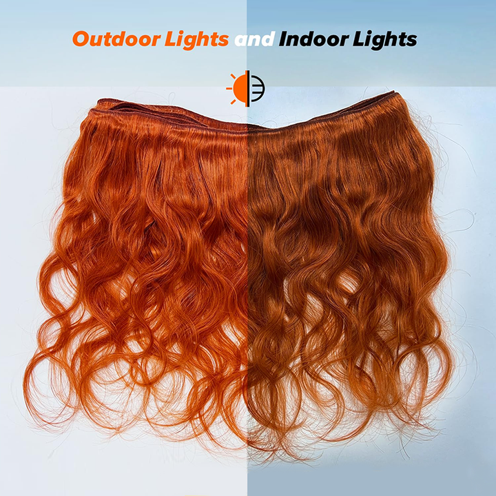 Orange Ginger Deep Wave Wig Transparent Lace Frontal Human Hair Wigs Sterly Hair - sterlyhair