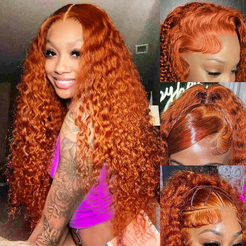 Special Offer | #350 Ginger Deep Wave Frontal Wig 13×6 Lace Human Hair Wig