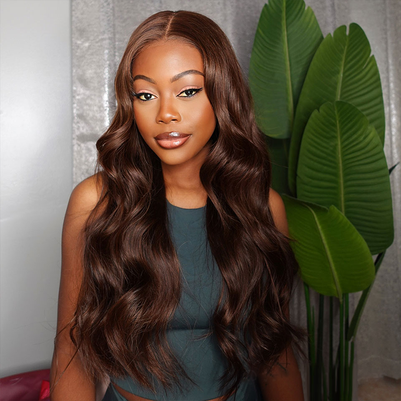 Sterly #2 Dark Brown Hair Wig 5×5 / 13×6 Body Wave Lace Front Wigs Human Hair