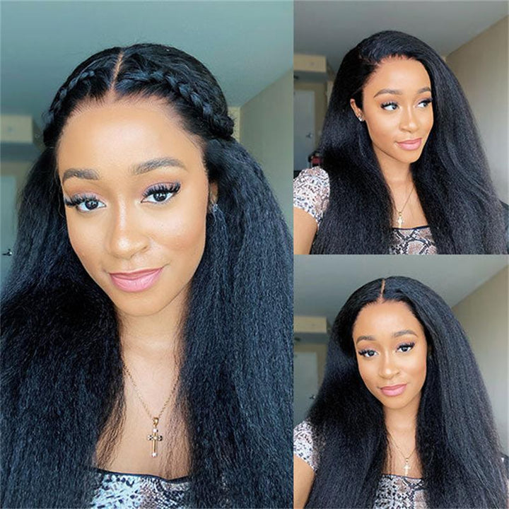 250% Kinky Straight 13×6 Full Frontal Lace Wig Sterly Lace Frontal Human Hair Wigs - sterlyhair
