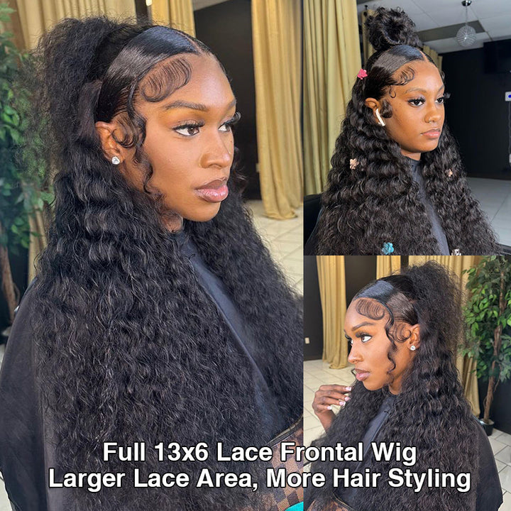 250% Luxury High Density 13×6 Deep Wave Full Frontal Lace Wig Sterly Human Hair Wigs - sterlyhair