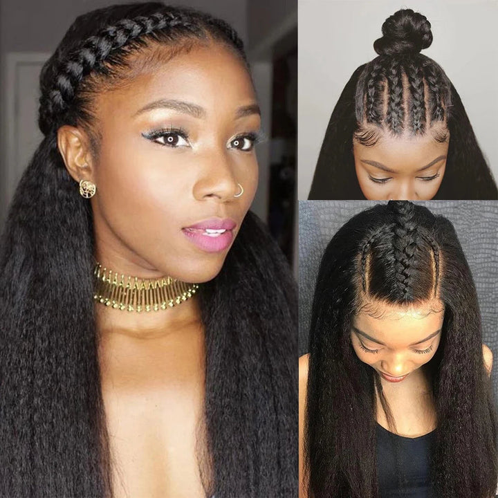 250% Kinky Straight 13×6 Full Frontal Lace Wig Sterly Lace Frontal Human Hair Wigs - sterlyhair