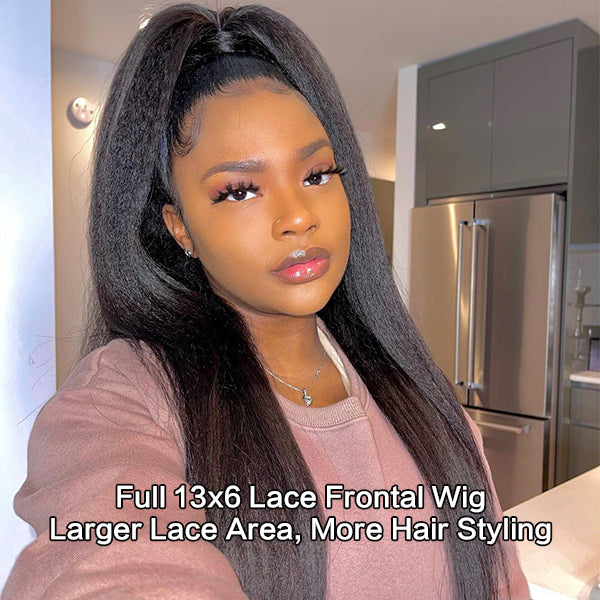 250% Kinky Straight 13×6 Full Frontal Lace Wig Sterly Lace Frontal Human Hair Wigs - sterlyhair