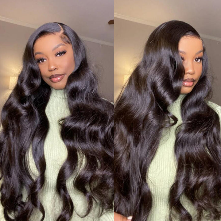 Wear Go Glueless pre-bleached Knots Body Wave 7×5 Pre-cut Lace Human Hair Wig - sterlyhair