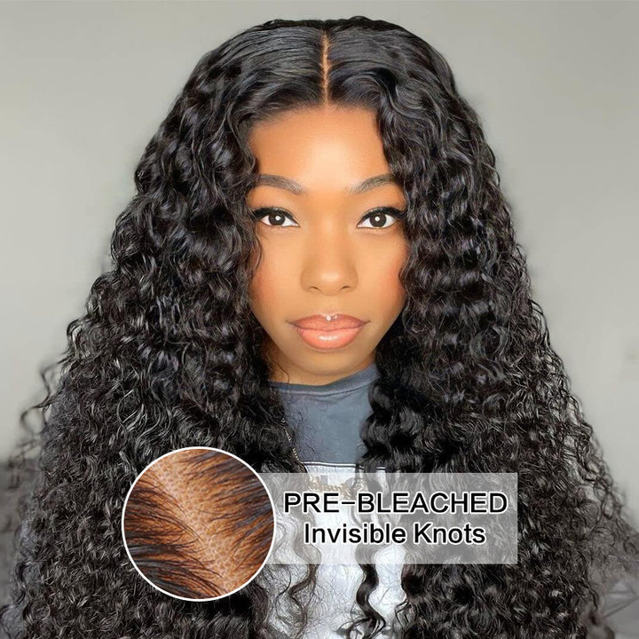 Deep Wave 6×4.5/7×5 Pre Cut Lace Wigs Pre-bleached Knots Wear Go Glueless Wig - sterlyhair