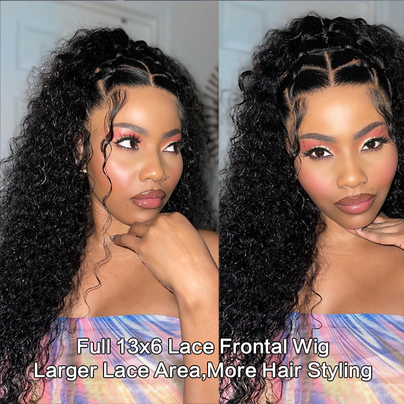 250% Density Long Curly 13×6 Full Frontal Lace Wig Sterly Curly Human Hair Wigs - sterlyhair
