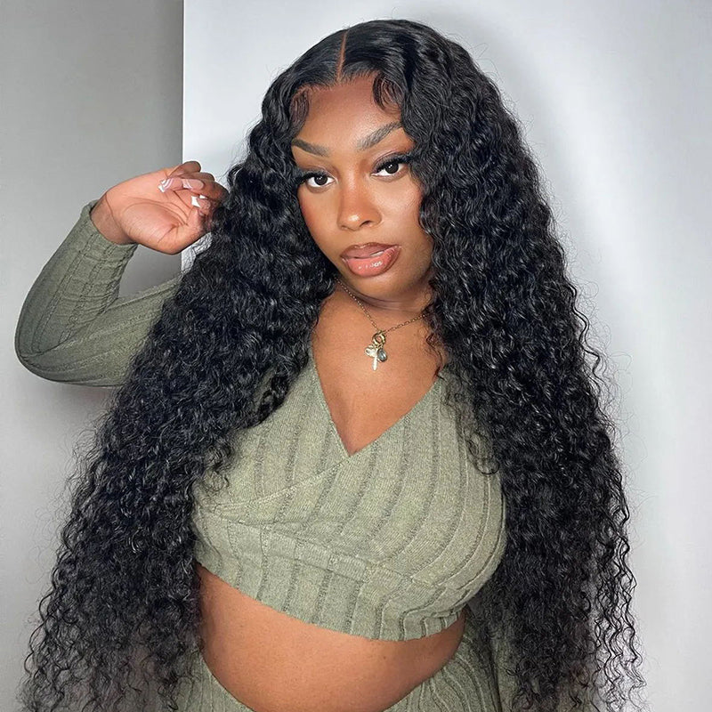Deep Wave 6×4.5/7×5 Pre Cut Lace Wigs Pre-bleached Knots Wear Go Glueless Wig - sterlyhair