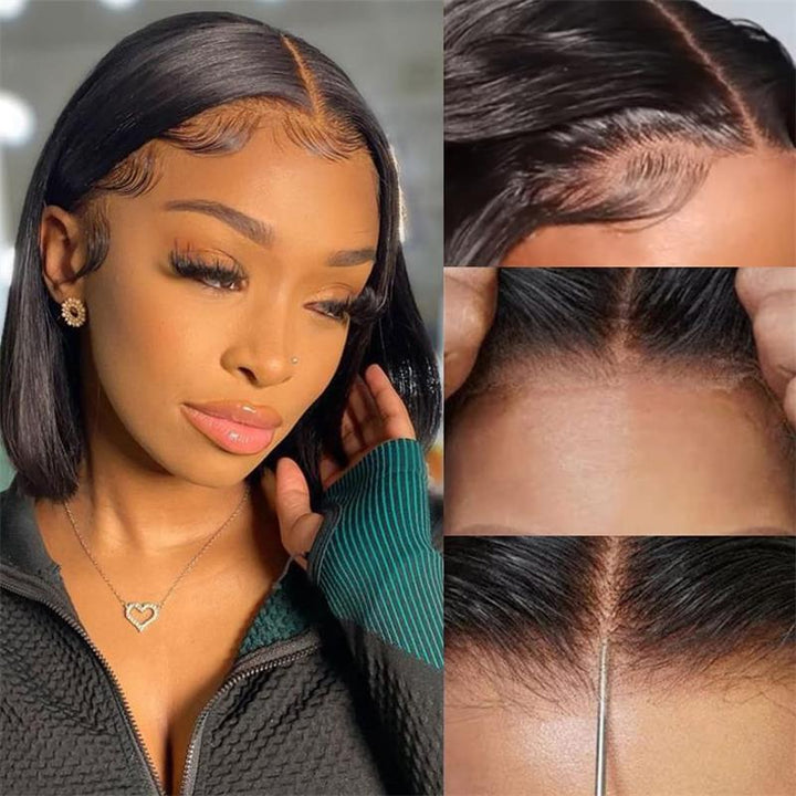 Pre Bleached Straight Wear Go Glueless Bob Wigs 7×6 /13×6 Bob Wigs Human Hair - sterlyhair