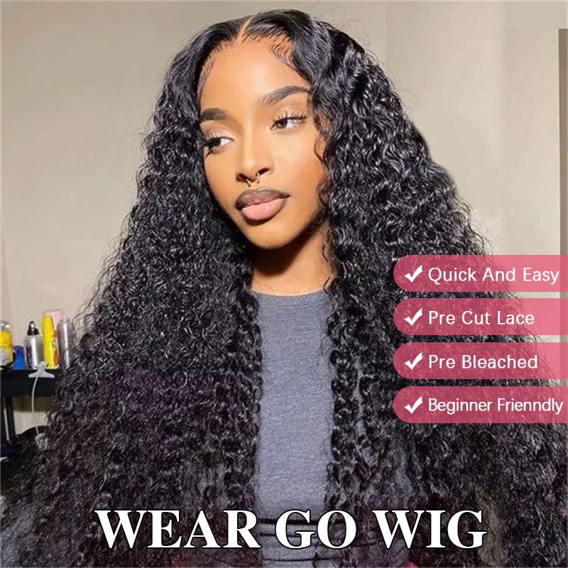 Curly 6×6/7×5 Pre Cut Lace Wigs Pre-bleached Knots Wear Go Glueless Wig - sterlyhair