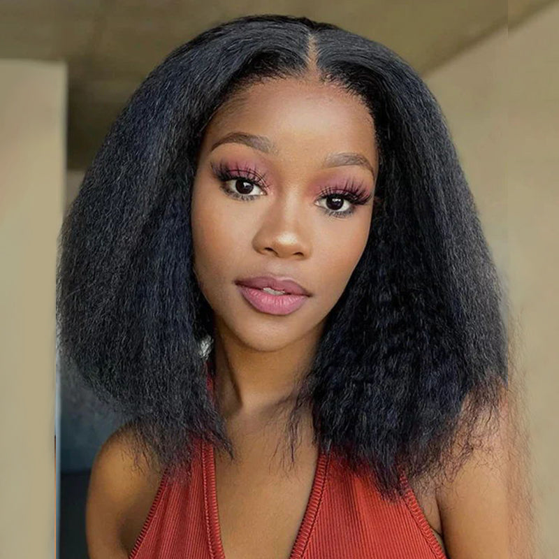 Flash Sale | Wear And Go Yaki Straight 7×6/13×6 Glueless Bob Human Hair Wigs Pre-bleached - sterlyhair