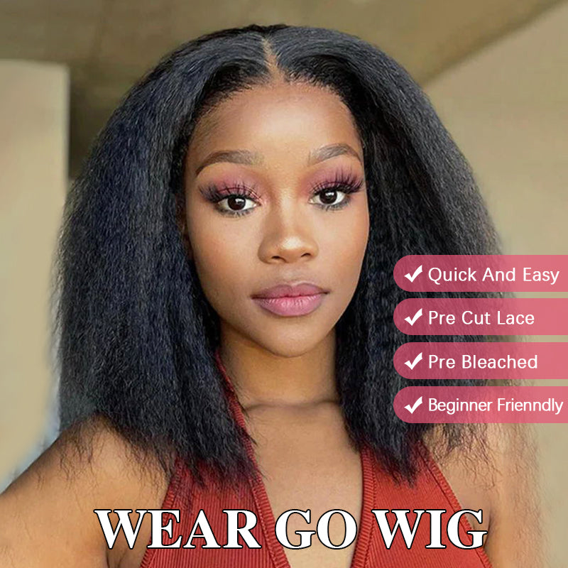 Flash Sale | Wear And Go Yaki Straight 7×6/13×6 Glueless Bob Human Hair Wigs Pre-bleached - sterlyhair