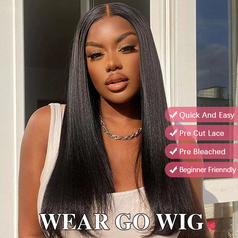 Sterly Ready To Go Glueless Wigs Straight 7×5/13×6 Transparent Lace Human Hair Wigs