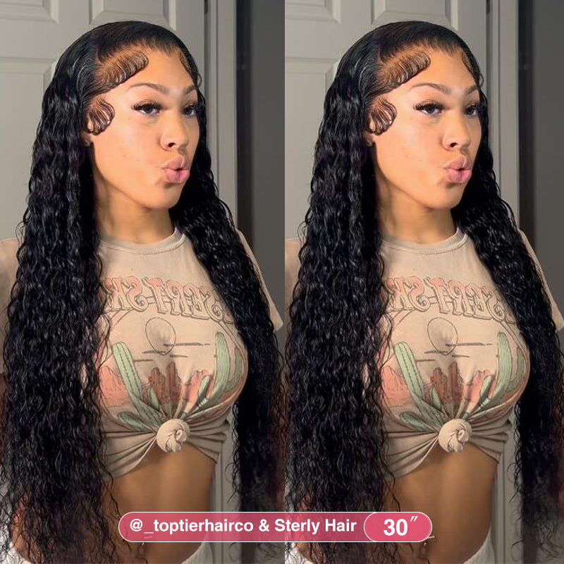 Affordable 16-34inch Sterly 13x6 Transparent Lace Deep Wave Front Wigs