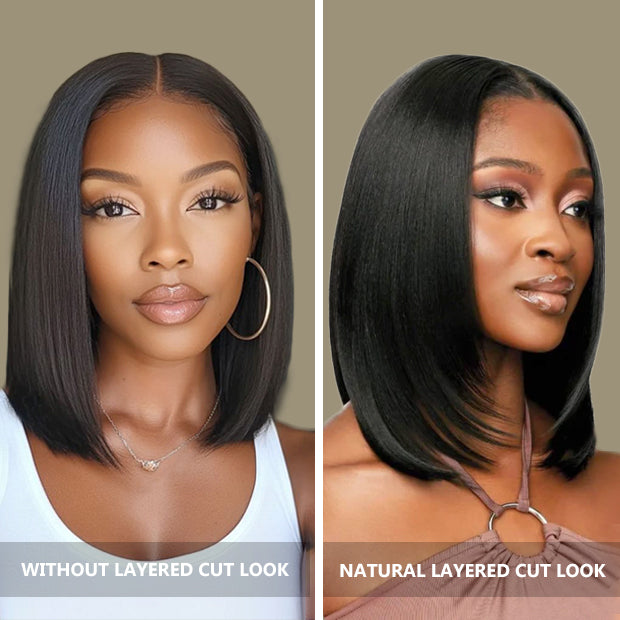 Sterly 13×6 Transparent Lace Short Straight Lace Front Bob Wigs 180% Density