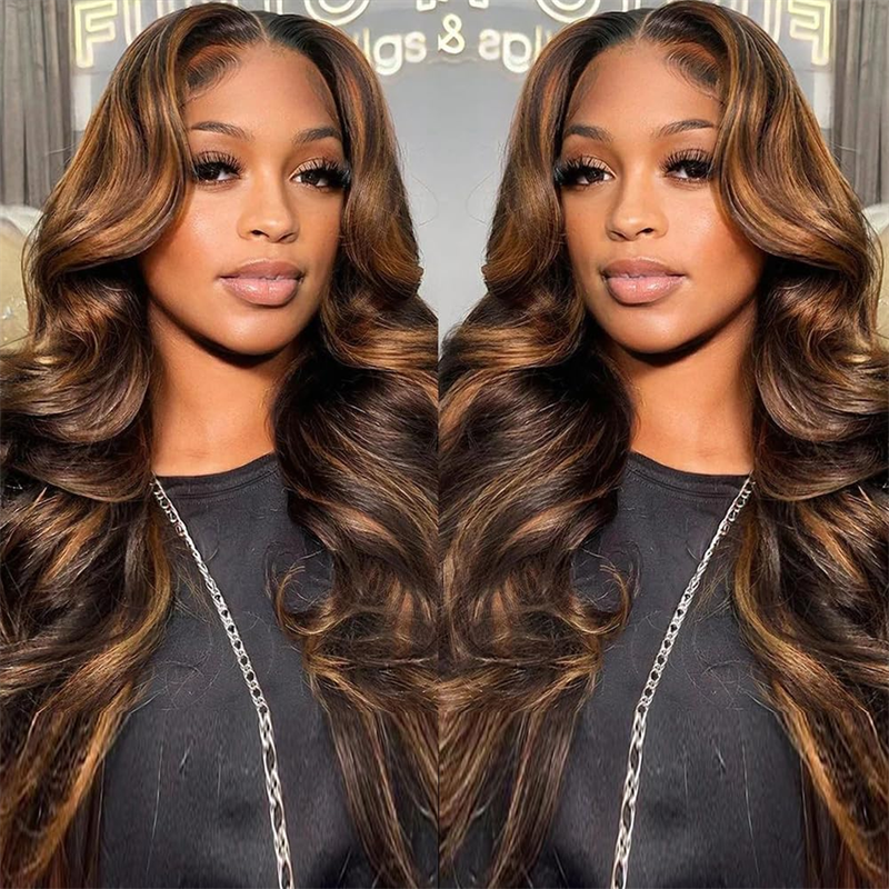 Sterly T1B/P1B/30 Highlight Wig Transparent Lace Body Wave Wigs Colored Human Hair Wig - sterlyhair