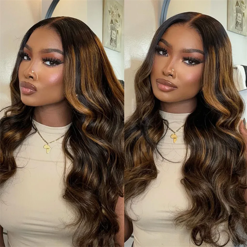 Sterly T1B/P1B/30 Highlight Wig Transparent Lace Body Wave Wigs Colored Human Hair Wig - sterlyhair