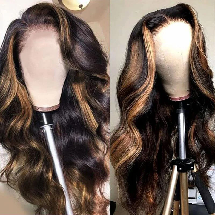 Sterly T1B/P1B/30 Highlight Wig Transparent Lace Body Wave Wigs Colored Human Hair Wig - sterlyhair