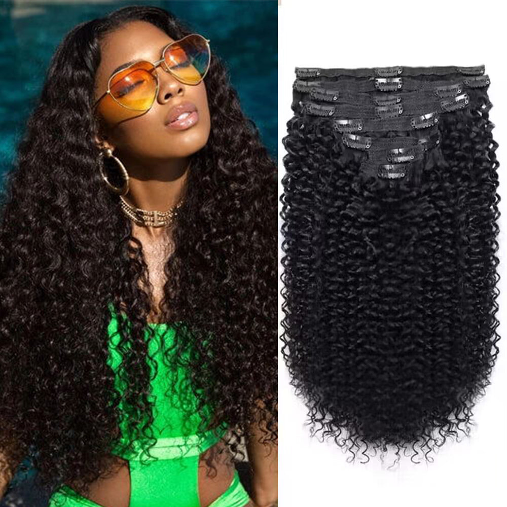 Overnight Delivery | Clip-in Hair Curly Human Hair Extensions 8pcs Per Set with 18Clips Sterly Hair