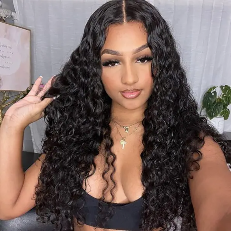Sterly Water Wave Wear Go Glueless Pre-bleached Knots 6×4.5 Lace Front Human Hair Wigs - sterlyhair
