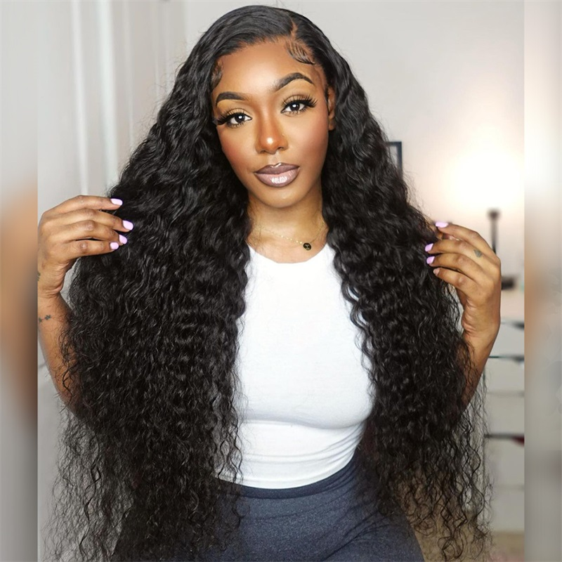 Sterly Water Wave Wear Go Glueless Pre-bleached Knots 6×4.5 Lace Front Human Hair Wigs