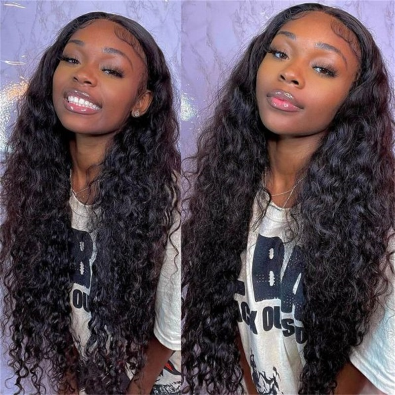 Sterly Water Wave Wear Go Glueless Pre-bleached Knots 6×4.5 Lace Front Human Hair Wigs