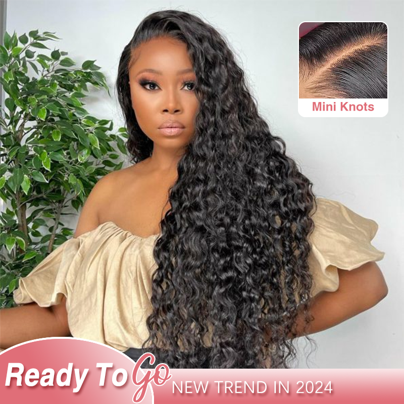 Sterly Water Wave Wear Go Glueless Pre-bleached Knots 6×4.5 Lace Front Human Hair Wigs - sterlyhair