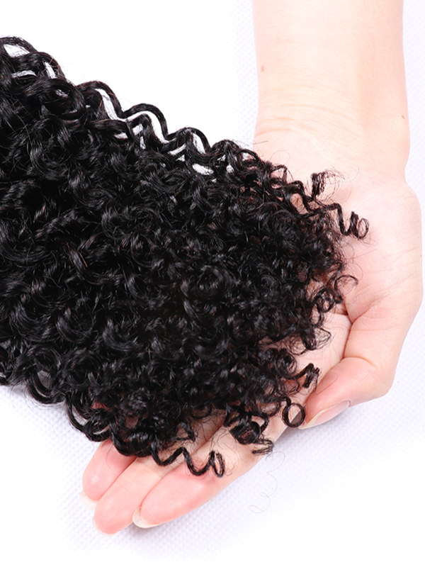 Mèches de cheveux humains bouclés et ondulés avec fermeture en dentelle 5x5 