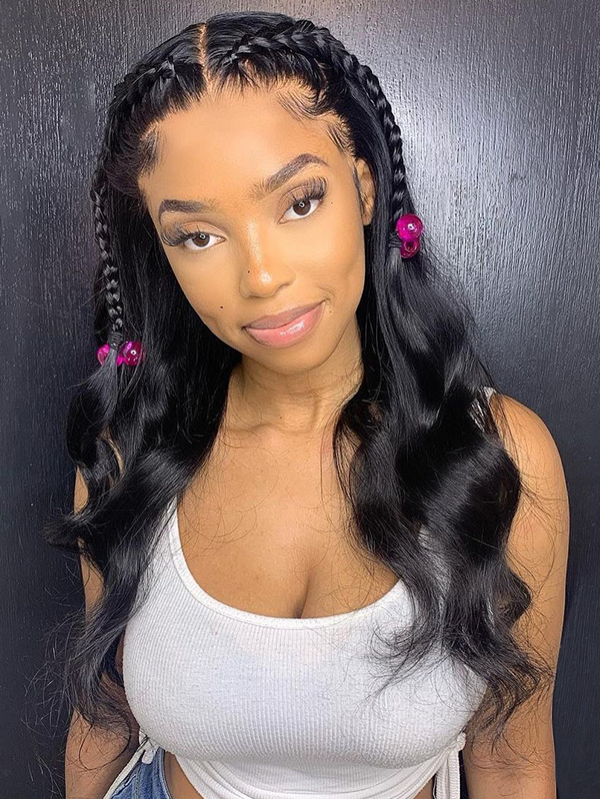 Mèches de cheveux humains raides de 20 à 81 cm avec fermeture en dentelle 5x5 