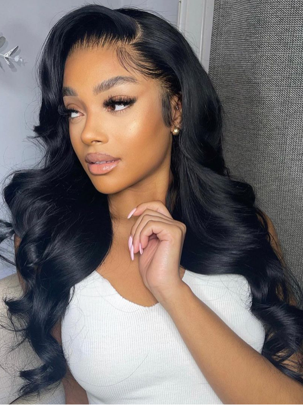 Mèches de cheveux humains ondulés Sterly avec dentelle frontale 13x6 et fermeture frontale. 