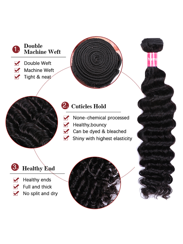 12A Bundles With Frontal | Deep Wave Bundles With 13X6 Lace Frontal Human Hair Bundles With Frontal