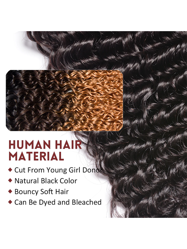 12A Bundles With Frontal | Deep Wave Bundles With 13X6 Lace Frontal Human Hair Bundles With Frontal