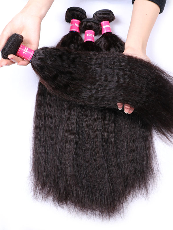 12A Bundles With Frontal | Kinky Straight Human Hair Bundles With 13x6 Lace Frontal - sterlyhair