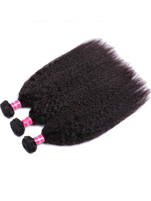 12A Bundles With Frontal | Kinky Straight Human Hair Bundles With 13x6 Lace Frontal - sterlyhair