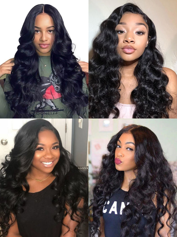 Mèches de cheveux humains Loose Wave Sterly, 3/4 pièces, avec dentelle frontale 13x6 