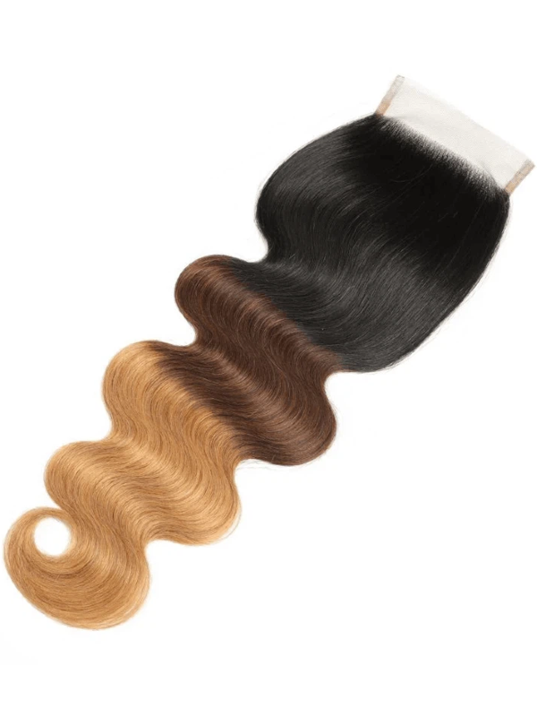 12A | Colored Body Wave Bundles With 5×5 Lace Closure T1B/T4/27 Ombre Human Bundles With 13x6 Lace Frontal - sterlyhair