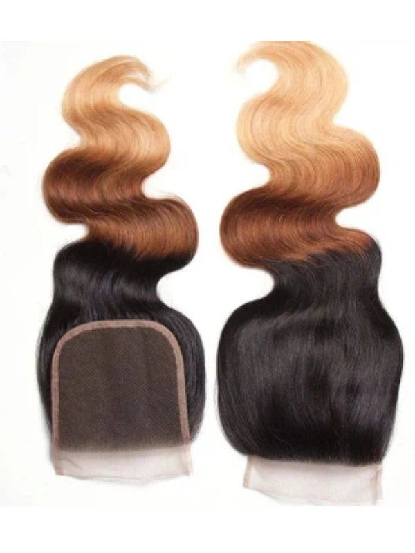 12A | Colored Body Wave Bundles With 5×5 Lace Closure T1B/T4/27 Ombre Human Bundles With 13x6 Lace Frontal - sterlyhair