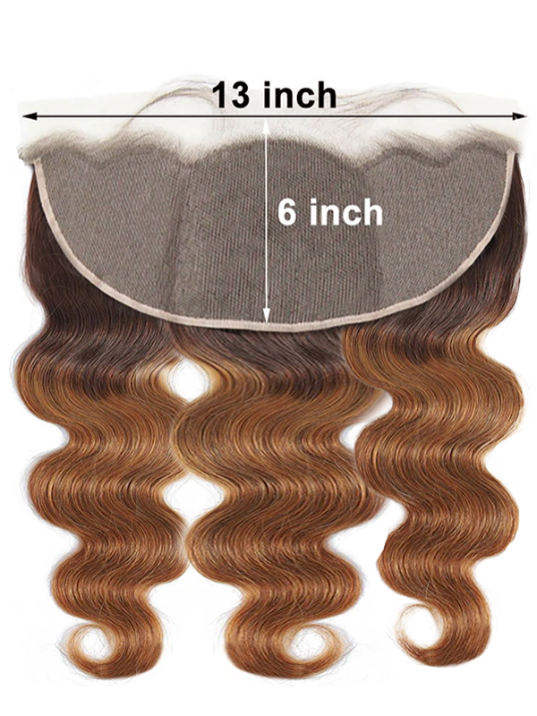12A | T4/30 Colored Ombre Body Wave Human Hair Bundles With 13×6 Lace Frontal - sterlyhair
