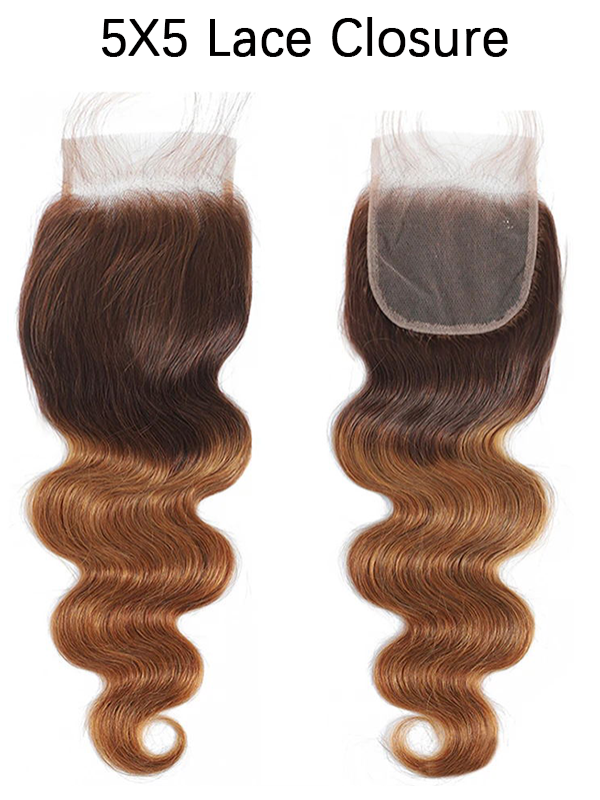 12A | T4/30 Colored Ombre Body Wave Human Hair Bundles With 13×6 Lace Frontal - sterlyhair