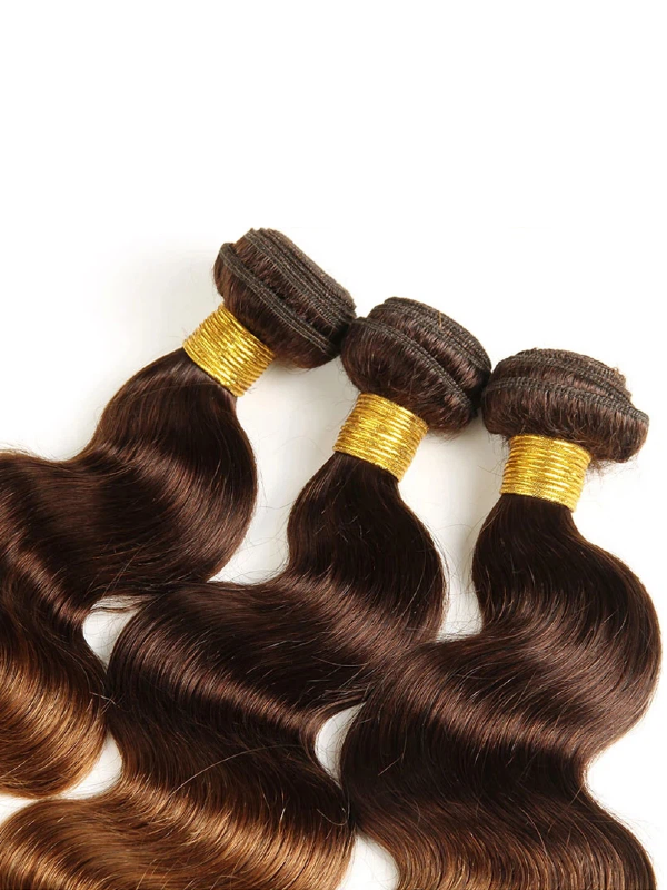 12A | T4/30 Colored Ombre Body Wave Human Hair Bundles With 13×6 Lace Frontal - sterlyhair
