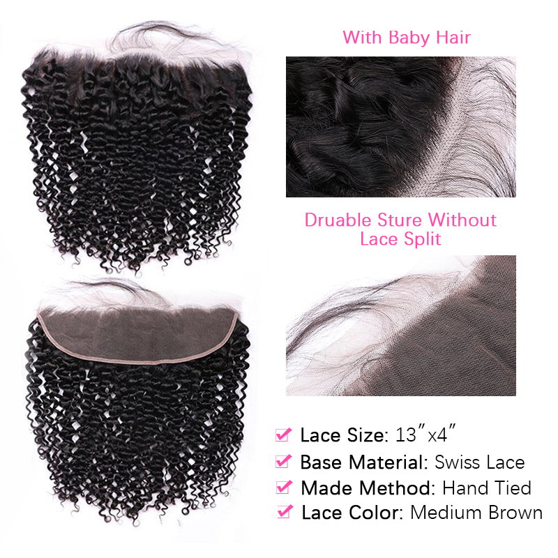 12A Bundles With Frontal | Curly Wave 3 Bundles with 13×4 Lace Frontal 100% Human Virgin Hair - sterlyhair