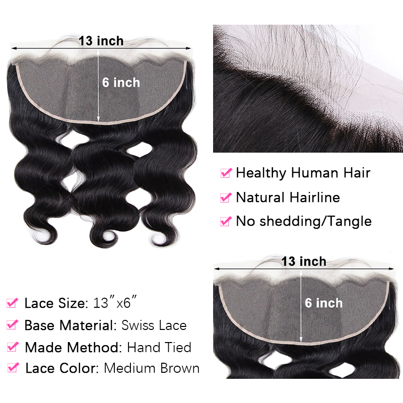 Sterly Body Wave Human Hair Bundles With 13x6 Lace Frontal Remy Human Hair Bundles With Closure Frontal
