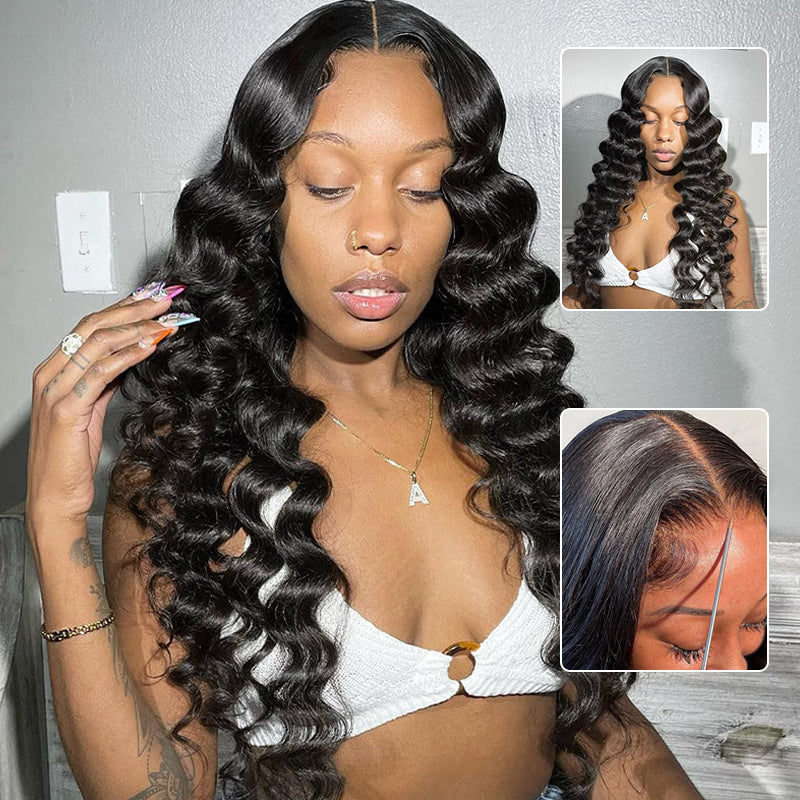 Sterly Glueless 13x6 Loose Deep Wave Wig HD Lace Frontal Wigs 100% Human Hair Wigs - sterlyhair