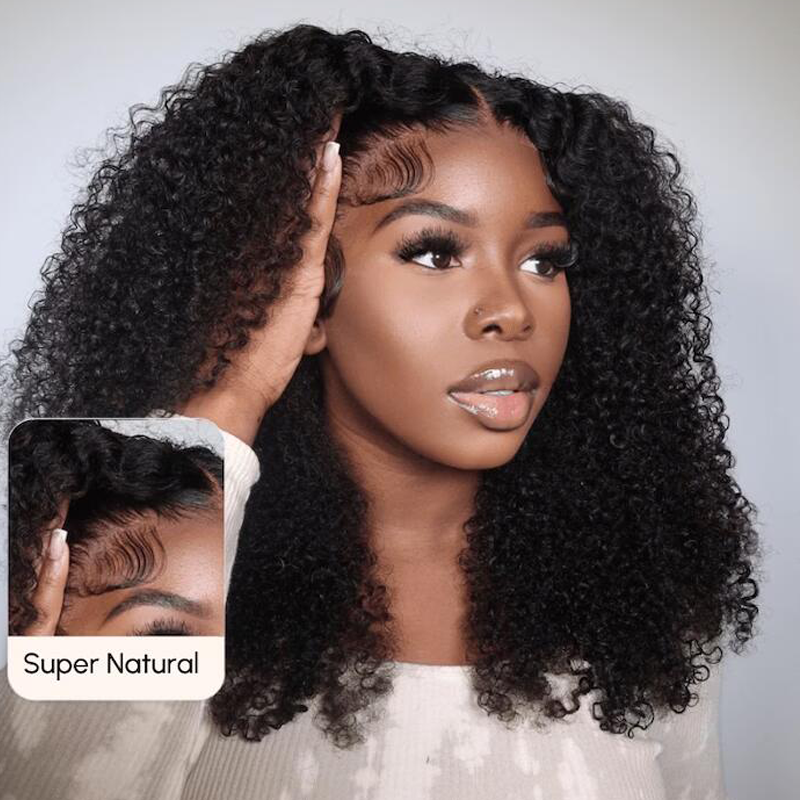 Kinky Curly Wig Glueless 13×6 PreMax Wig Flexi-Fit Drawstring Human Hair Wigs Pre Bleached - sterlyhair