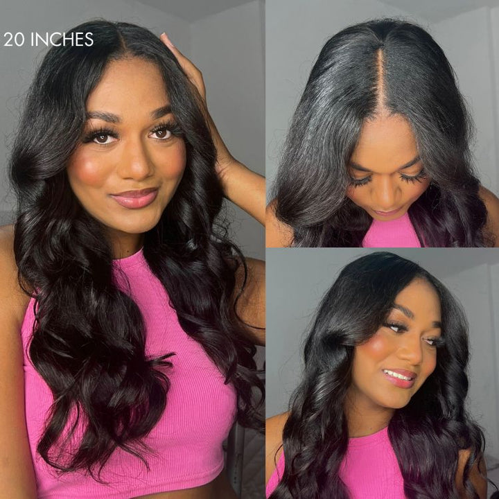 New Updated V Part Kinky Straight Human Hair Wigs Protective Style Wigs No Lace No Gel - sterlyhair