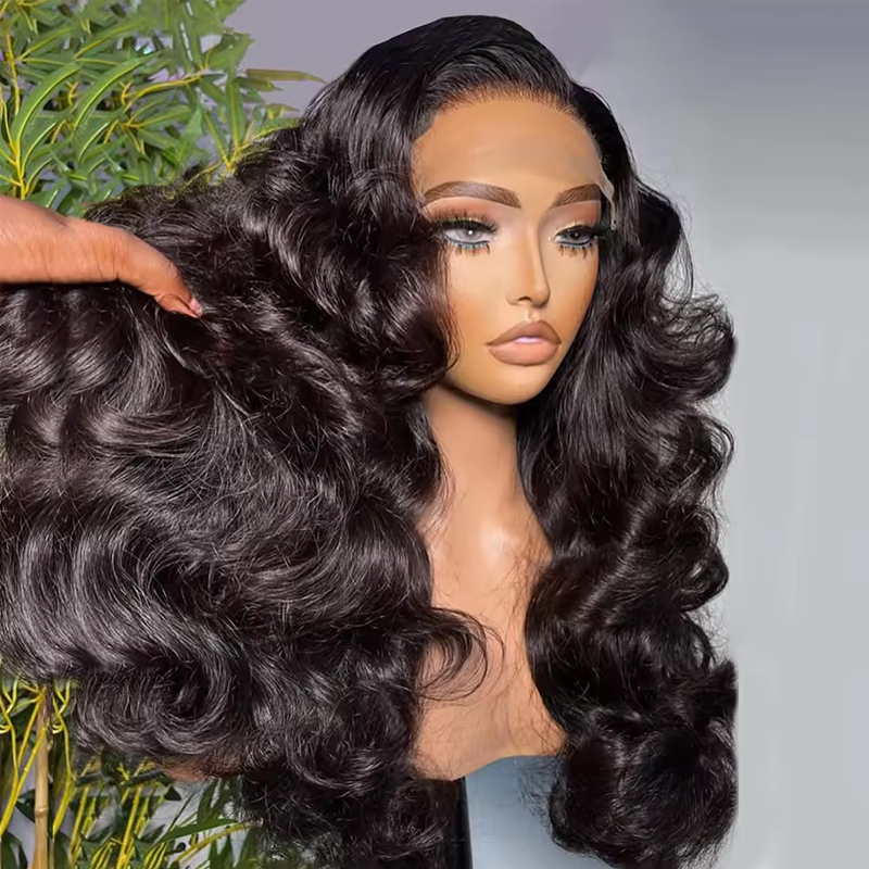 Premium Super Double Drawn Human Hair Wigs Raw Hair 13×6 Lace frontal Body Wave Wig 250% Density - sterlyhair